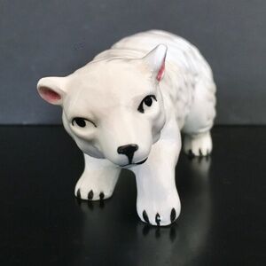 Antique European Polar Bear Figurine Ceramic Collectible 1930's 1940's
